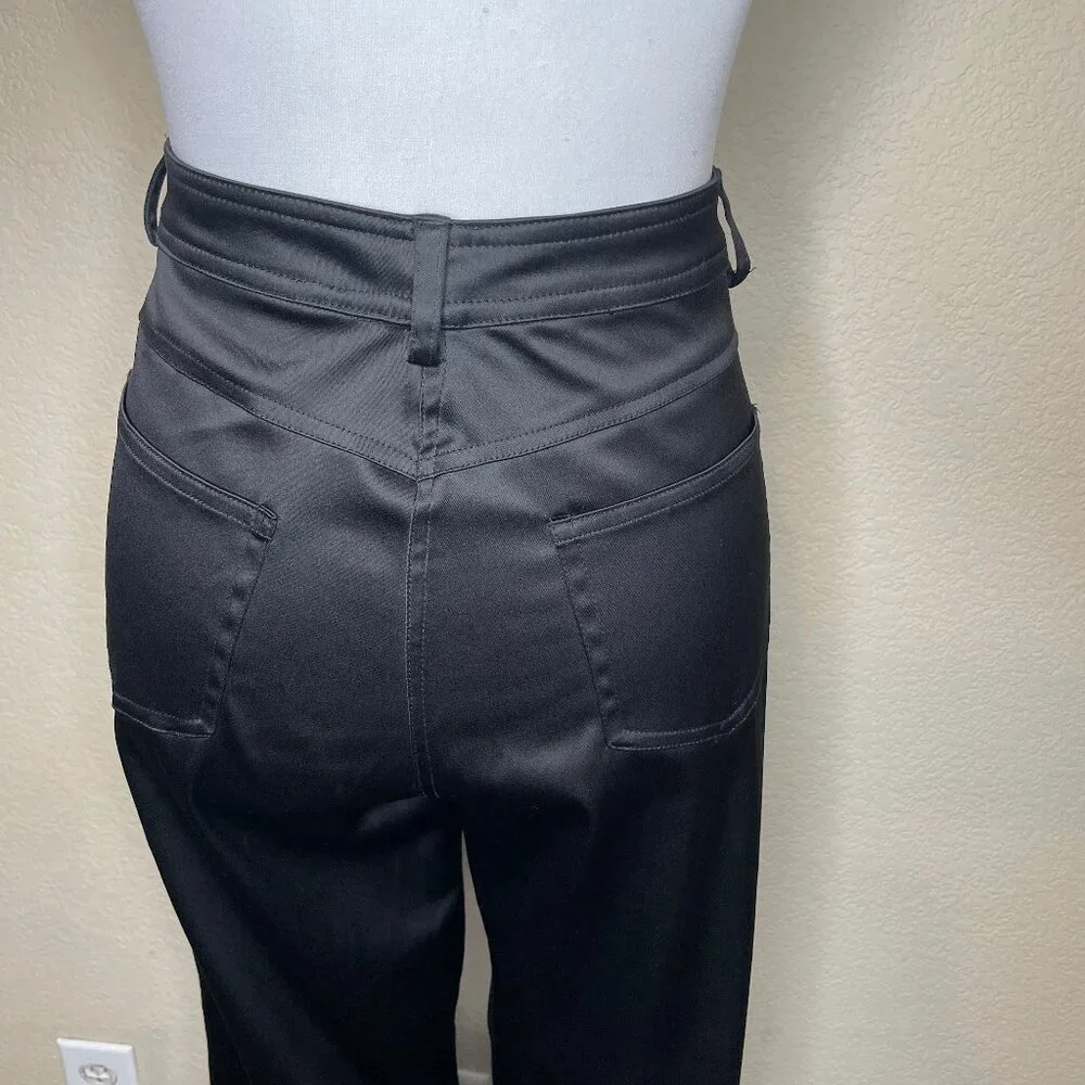 Jessica Allen Black Satin Wide Leg Trousers High Waisted Size 10 - Picture 6 of 10